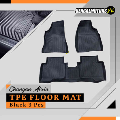 Changan Alsvin TPE Floor Mats Black 3 Pcs 2021 - 2026