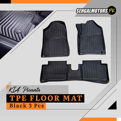 KIA Picanto TPE Floor Mats Black 3 Pcs 2019 - 2026