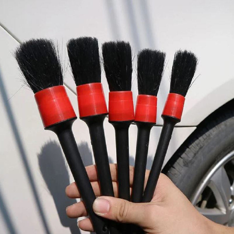 AutoBright Car Detailing Brush - 5PCS/Set - Detail Brush Car Wash Wheels Plastic Round Tool Cleaning Accessories Auto Multifunctional Trim