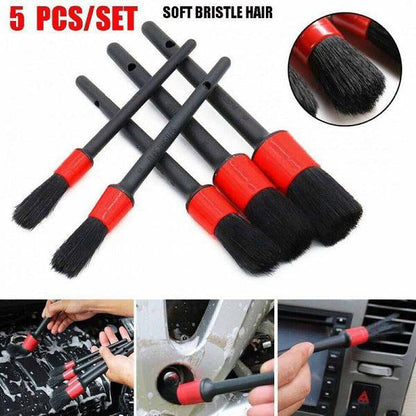 AutoBright Car Detailing Brush - 5PCS/Set - Detail Brush Car Wash Wheels Plastic Round Tool Cleaning Accessories Auto Multifunctional Trim