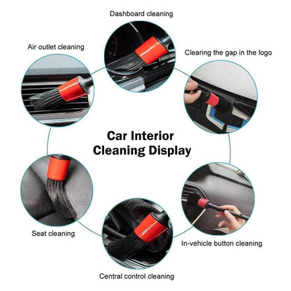 AutoBright Car Detailing Brush - 5PCS/Set - Detail Brush Car Wash Wheels Plastic Round Tool Cleaning Accessories Auto Multifunctional Trim