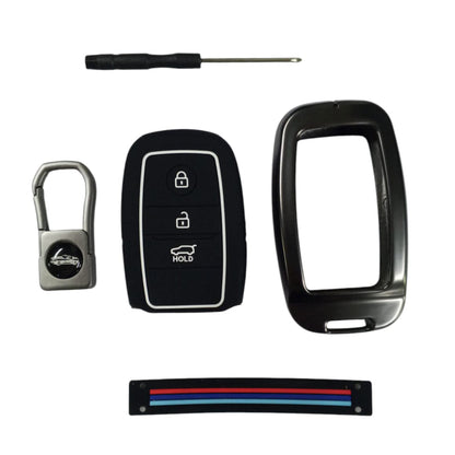KIA Sportage Metal Key Shell Case Cover Black 3 Buttons 2019 - 2024 - Replacement Casing
