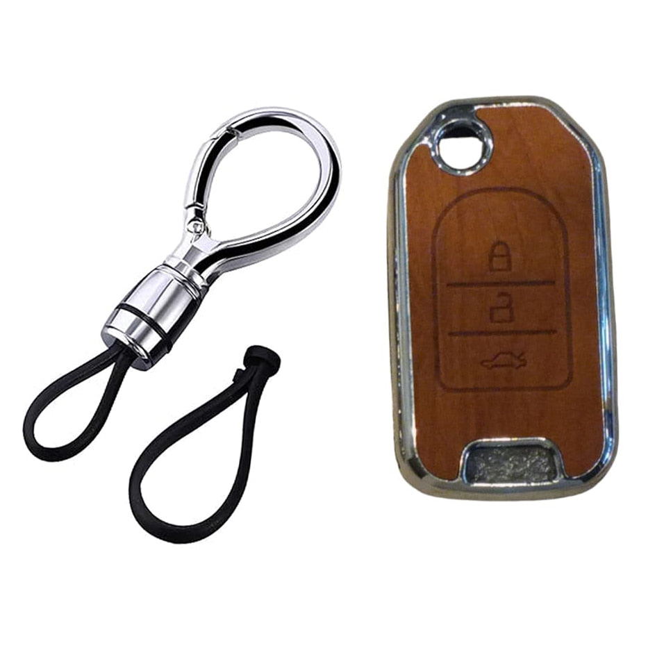 Honda Civic TPU Key Cover Wooden Style 2012 - 2015