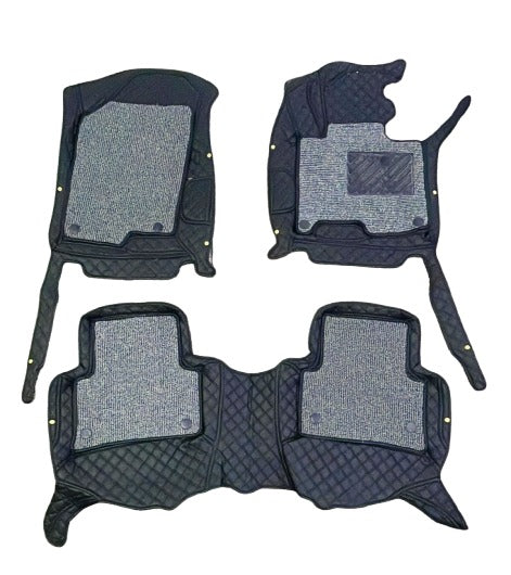 Hyundai Tucson 9D Floor Mats Mix Thread Grass 3 Pcs 2020 - 2024 - Black With Grey