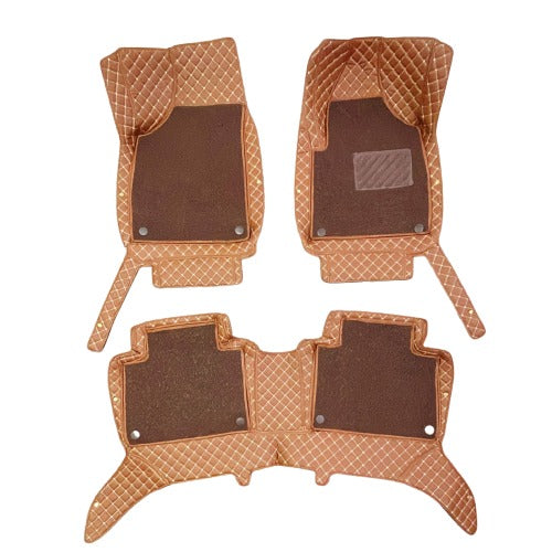 MG HS 9D Floor Mats Mix Thread Grass 3 Pcs 2020 - 2025 - Brown With Brown