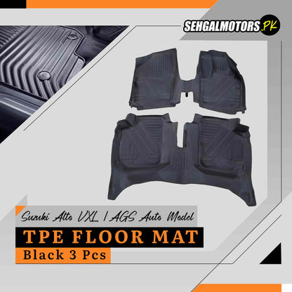 Suzuki Alto VXL/AGS Auto Model TPE Floor Mats Black 2 Pcs 2018 - 2026