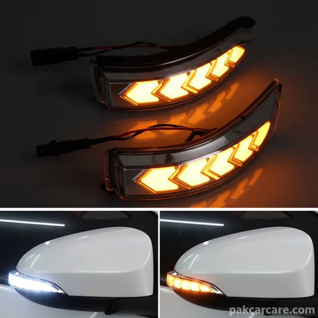 Toyota Corolla/Premio/Aqua/Yaris Neon Style Side Mirror Indicator - Pair Yellow