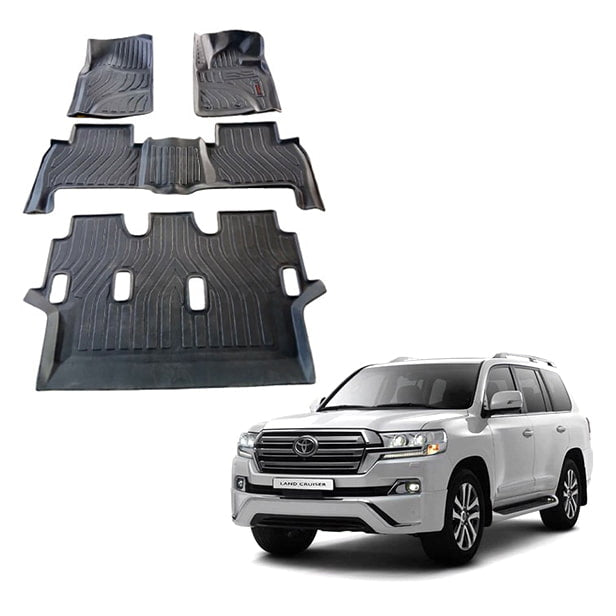 Toyota Land Cruiser TPE Floor Mats Black 4 Pcs 2007 - 2021