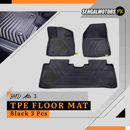 BYD Atto 3 TPE Floor Mats Black 3 Pcs 2024 - 2026
