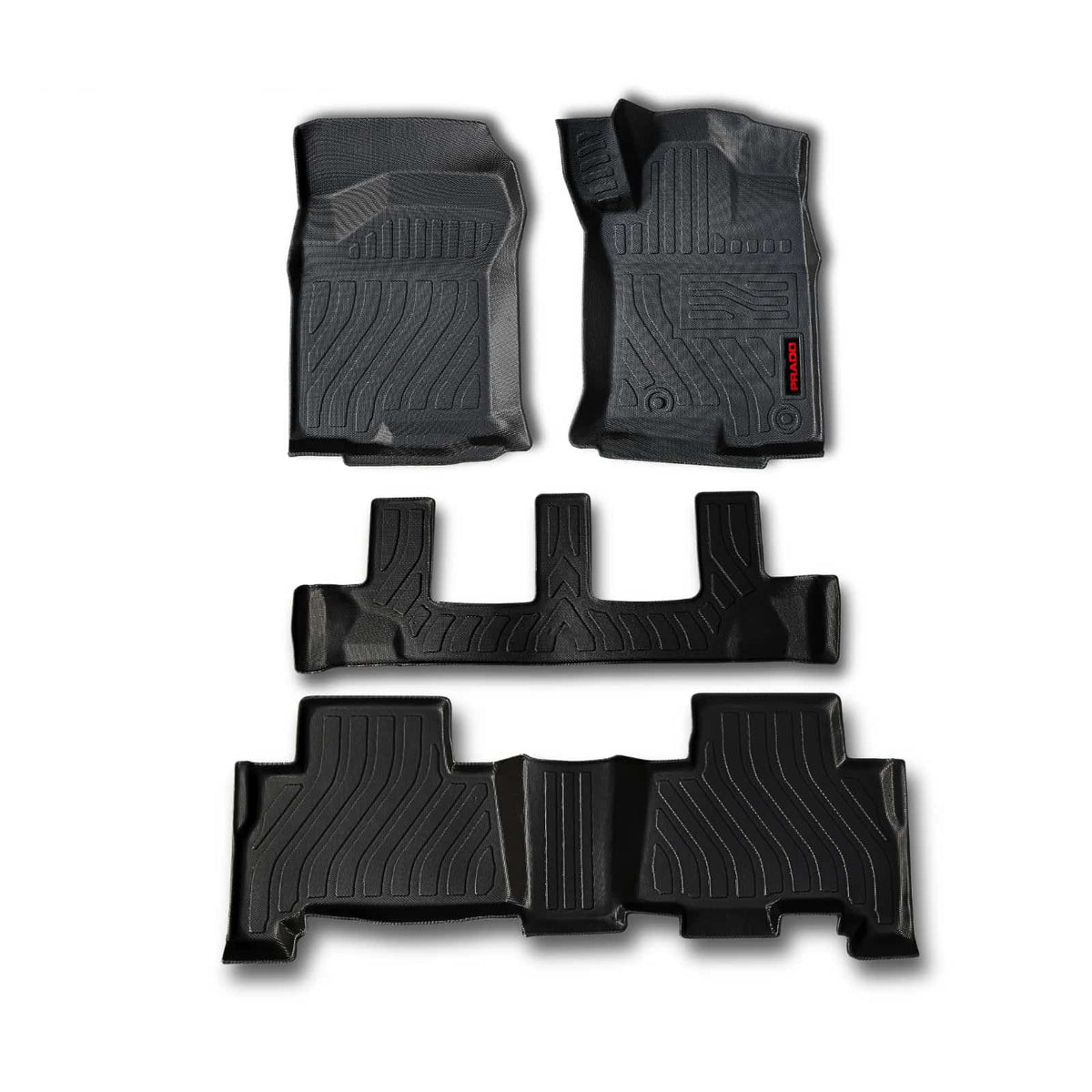 Toyota Prado TPE Floor Mats Black 7 Seater 4 Pcs 2009 - 2023
