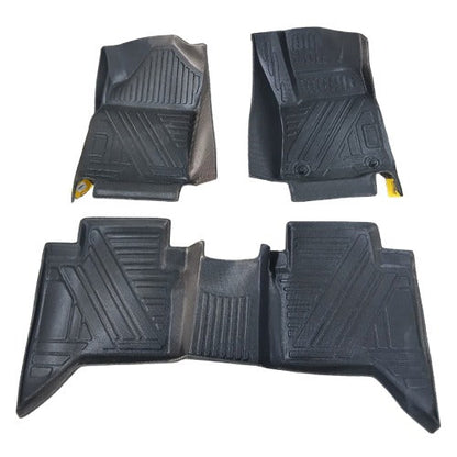 Toyota Hilux Revo/Rocco TPE Floor Mats Black 3 Pcs 2016 - 2026