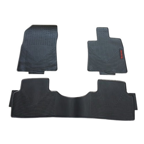 Honda Civic Custom Fit PVC Rubber Floor Mat Black 3 Pcs 2022 - 2026 - Mix Design - Foot Mat For Car