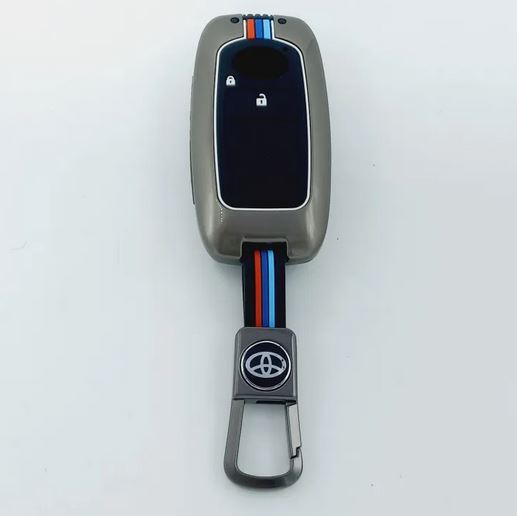 Toyota Raize Metal Key Shell Case Cover with PVC Silicone 2 Buttons 2020 - 2026
