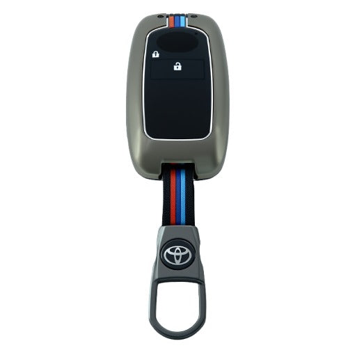 Toyota Raize Metal Key Shell Case Cover with PVC Silicone 2 Buttons 2020 - 2026