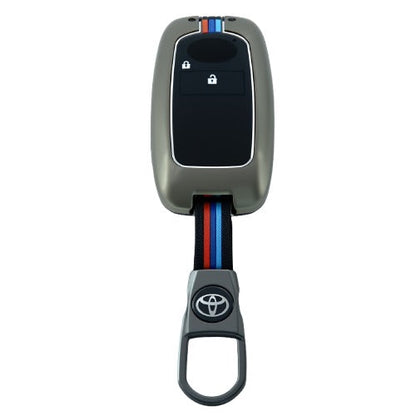Toyota Raize Metal Key Shell Case Cover with PVC Silicone 2 Buttons 2020 - 2026