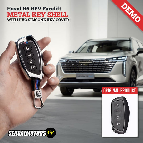 Haval H6 PHEV Facelift Metal Key Shell Case Cover With Silicone 2025 - 2026 - 4 Button