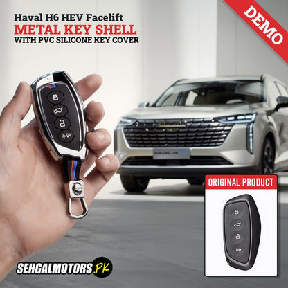 Haval H6 PHEV Facelift Metal Key Shell Case Cover With Silicone 2025 - 2026 - 4 Button