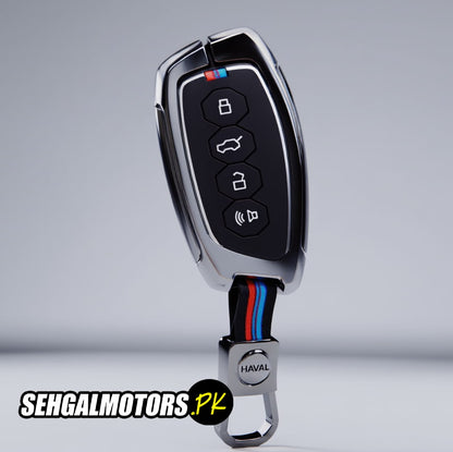 Haval H6 PHEV Facelift Metal Key Shell Case Cover With Silicone 2025 - 2026 - 4 Button