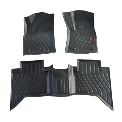 Toyota Hilux Revo/Rocco TPE Floor Mats Black 3 Pcs 2016 - 2026