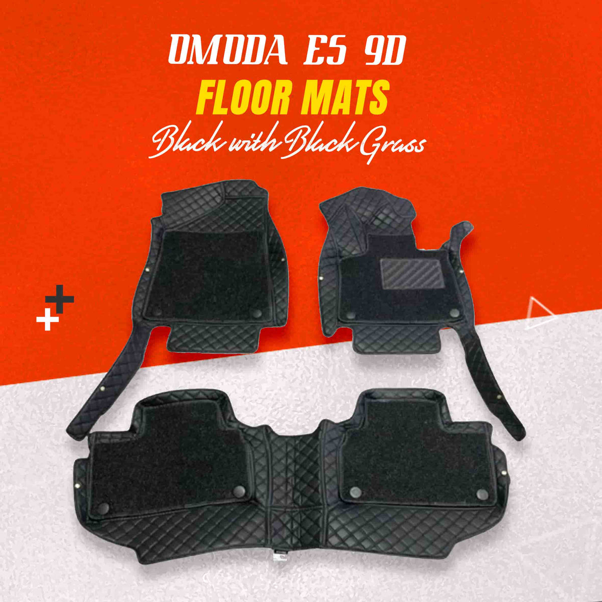 OMODA E5 9D Floor Mats Black With Black Grass 3Pcs 2025 - 2026