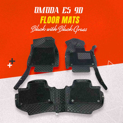 OMODA E5 9D Floor Mats Black With Black Grass 3Pcs 2025 - 2026
