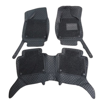 MG HS 9D Floor Mats Mix Thread  Grass 3 Pcs 2020 - 2025 - Black With Black