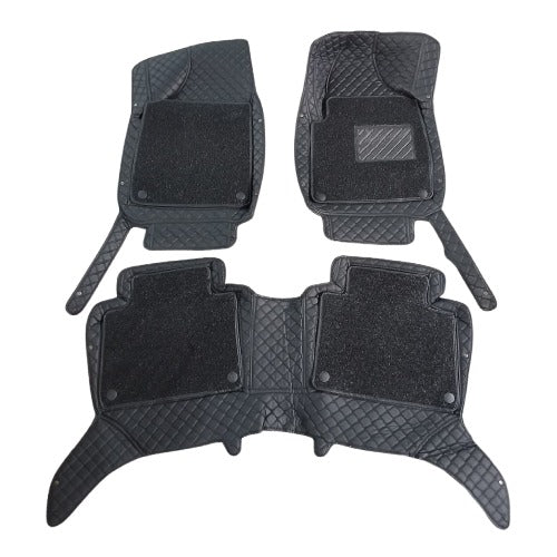 MG HS 9D Floor Mats Mix Thread  Grass 3 Pcs 2020 - 2025 - Black With Black