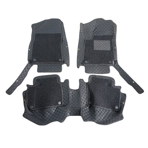 Hyundai Elantra Hybrid 9D Floor Mats Black With Black Grass 3 Pcs 2025 - 2026