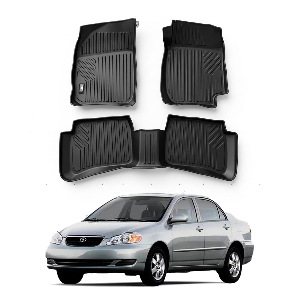 Toyota Corolla TPE Floor Mats Black 3 Pcs 2003 - 2008