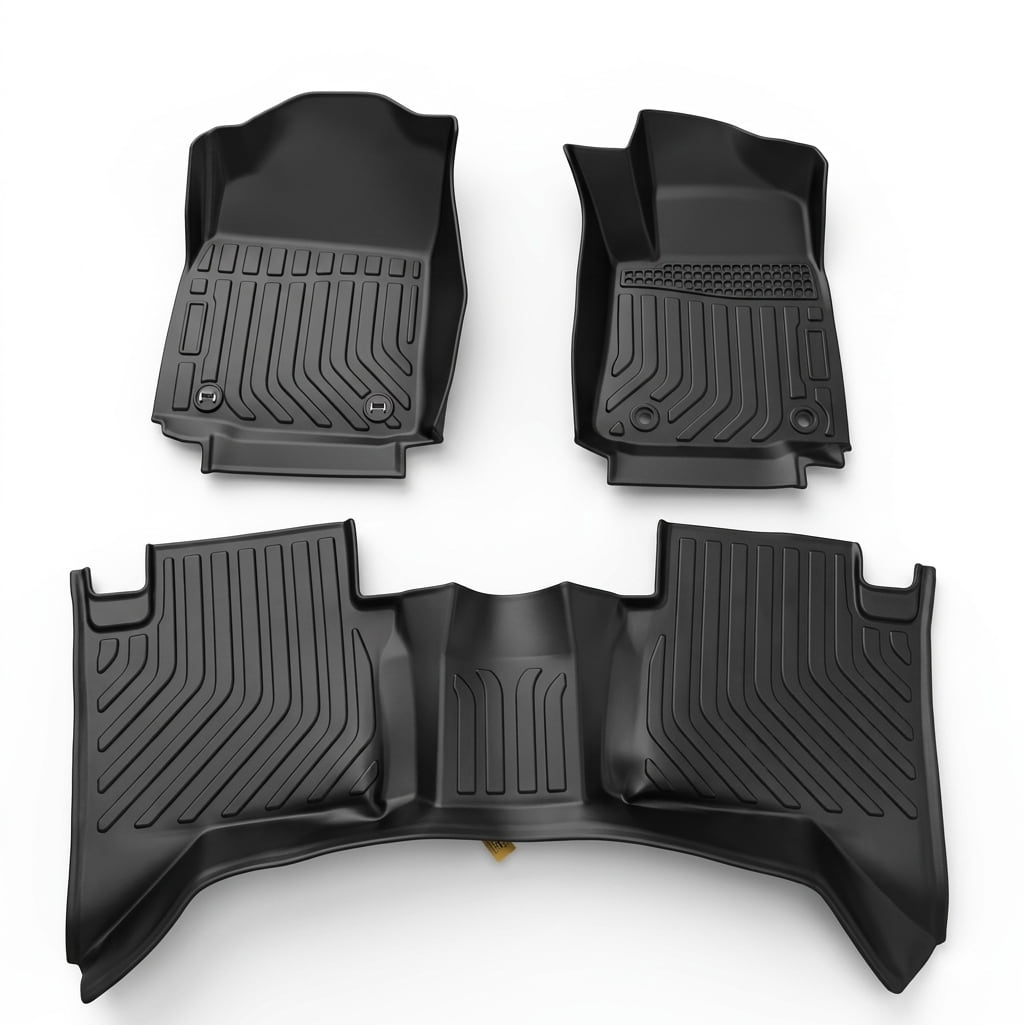 Toyota Hilux Revo TPE Floor Mats Black 3 Pcs 2016 - 2026