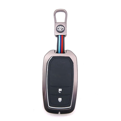 Toyota Yaris Cross Metal Key Shell Case with PVC Silicone Cover 2021 - 2026 - 2 Buttons