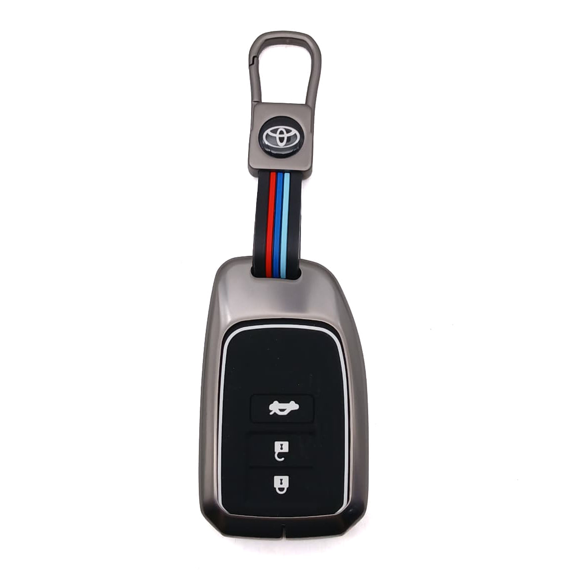 Toyota Yaris Metal Key Shell Case Cover 3 Buttons 2020 - 2026 - Replacement Casing