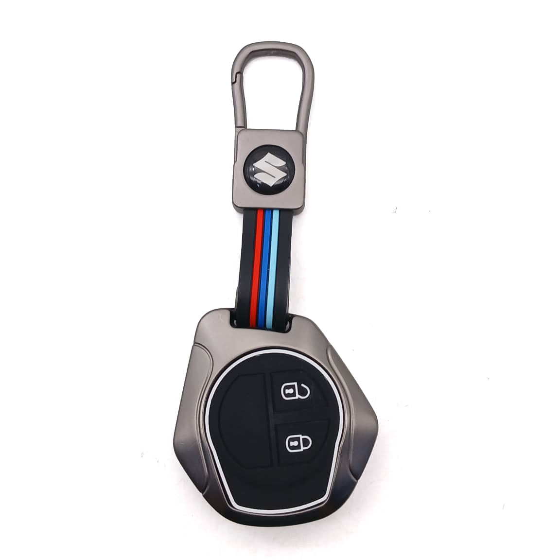 Suzuki Alto/Wagon-R/Cultus/Ciaz/Swift Metal Key Shell Fob Case Cover 2010 - 2026 - 2 Button - Replacement Casing - Zinc Alloy Silicone