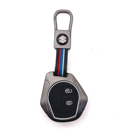Suzuki Alto/Wagon-R/Cultus/Ciaz/Swift Metal Key Shell Fob Case Cover 2010 - 2026 - 2 Button - Replacement Casing - Zinc Alloy Silicone