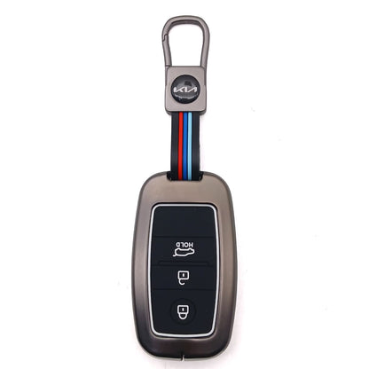 KIA Sportage Metal Key Shell Case Cover Black 3 Buttons 2019 - 2024 - Replacement Casing