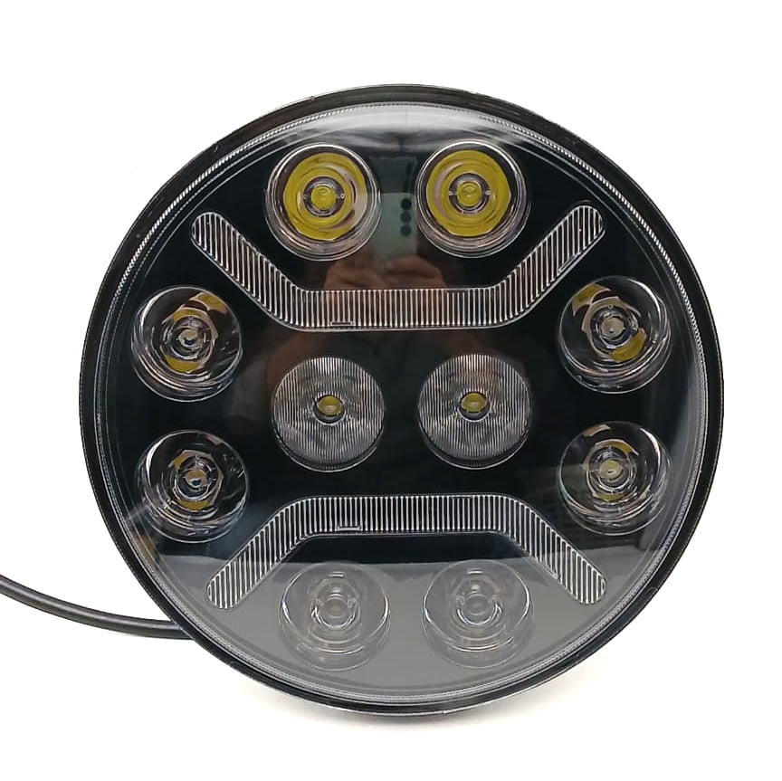 Universal Round Shape 10 LED Projector Spot Fog Light - With DRL For Cars and Bikes