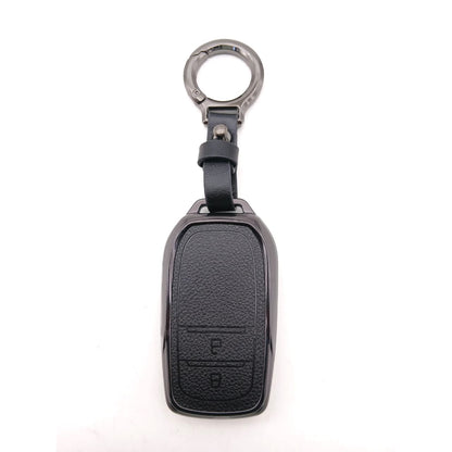 Toyota Yaris Cross TPU Protection Key Cover 2 Buttons 2021 - 2026 - With Keychain Leather Texture