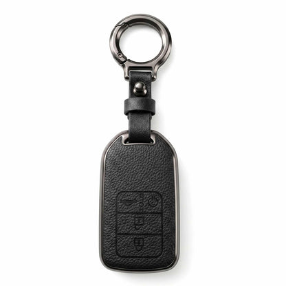 Honda Civic X Turbo TPU Key Cover 4 Buttons Black 2016 - 2021 - With Keychain Leather Texture