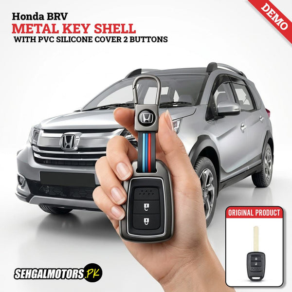 Honda BRV Metal Key Shell With PVC Silicone Cover 2 Buttons 2020 - 2026