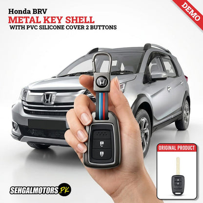 Honda BRV Metal Key Shell With PVC Silicone Cover 2 Buttons 2020 - 2026
