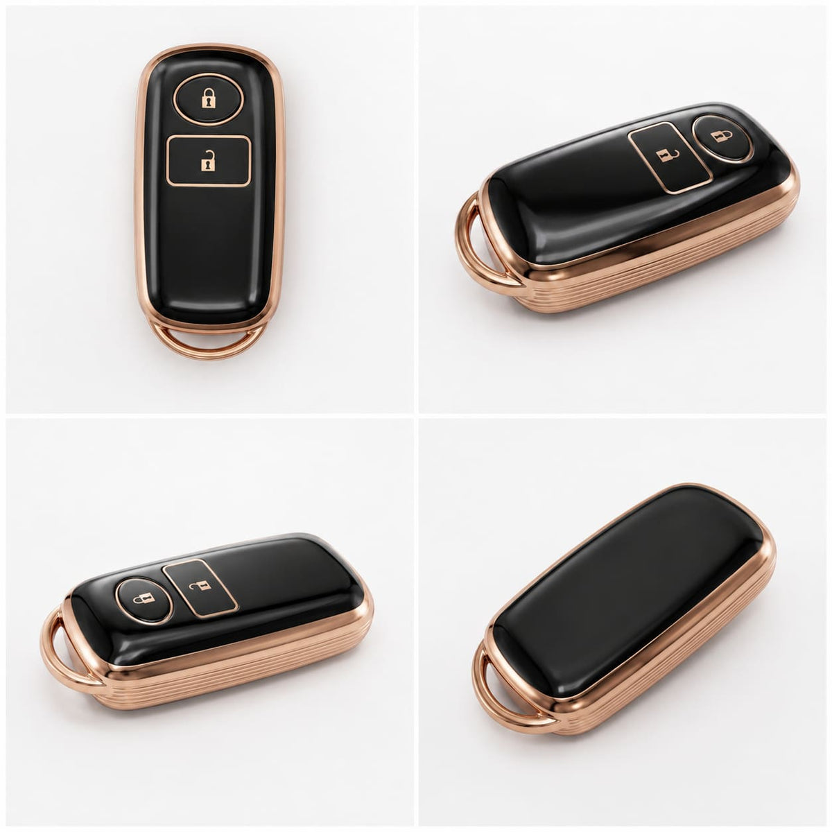 Toyota Raize TPU Protection Key Cover 2 Buttons Black Golden 2020 - 2026