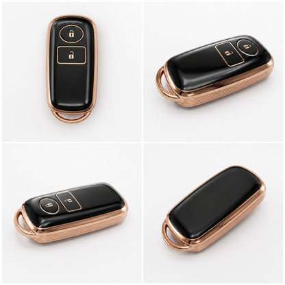 Toyota Raize TPU Protection Key Cover 2 Buttons Black Golden 2020 - 2026