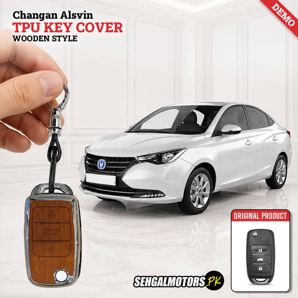 Changan Alsvin TPU Key Cover Wooden Style 2021 - 2026