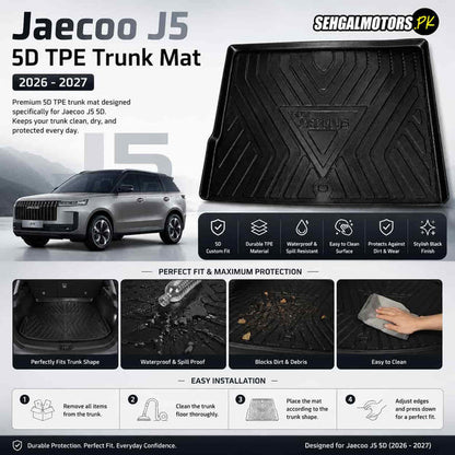 Jaecoo J5  5D TPE Trunk Mat 2026