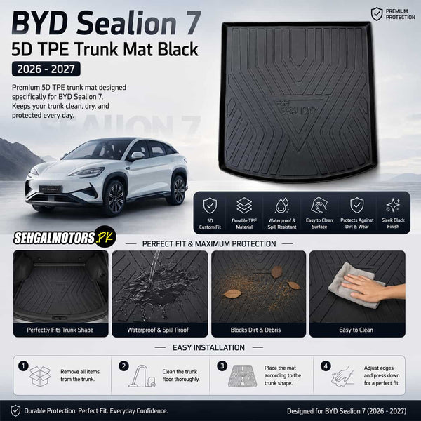 BYD Sealion 7 5D TPE Trunk Mat Black 2026