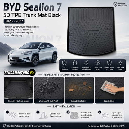 BYD Sealion 7 5D TPE Trunk Mat Black 2026