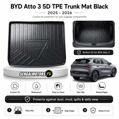 BYD Atto 3 5D TPE Trunk Mat Black 2024 - 2026