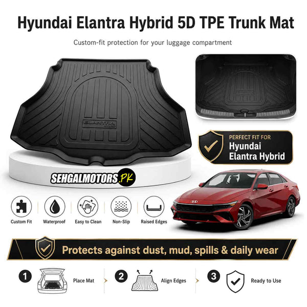 Hyundai Elantra Hybrid 5D TPE Trunk Mat 2025 - 2026