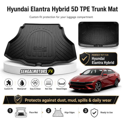 Hyundai Elantra Hybrid 5D TPE Trunk Mat 2025 - 2026