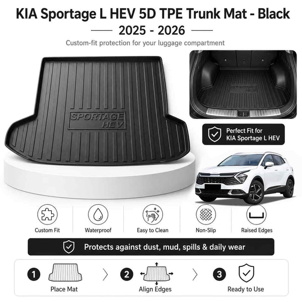 KIA Sportage L HEV 5D TPE Trunk Mat - Black 2025 - 2026